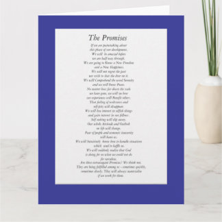 The AA Promises (paper sheet.) Card