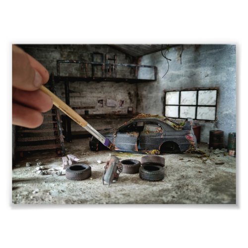 The Abandoned Garage Print _ Abandoned Miniatures