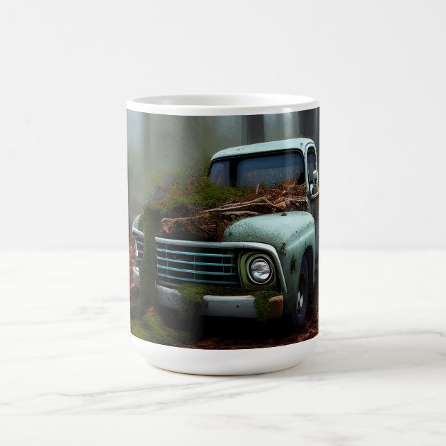 The Abandoned Truck  Digital Art Coffee Mug (Center)