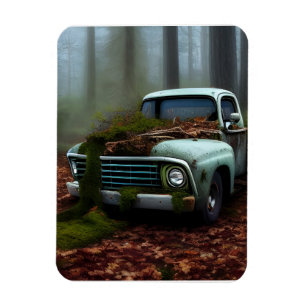 The Abandoned Truck Digital Art Magnet