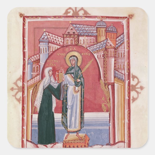 The Abbess Hilda offering Square Sticker (Front)