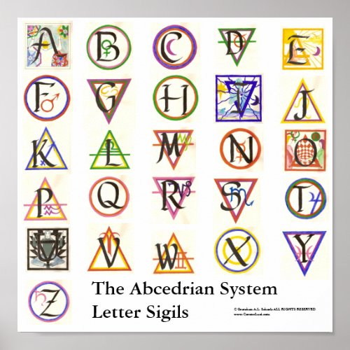 The Abcedrian System Alphabet Poster