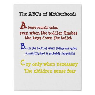 The ABC's of Motherhood Faux Canvas Print