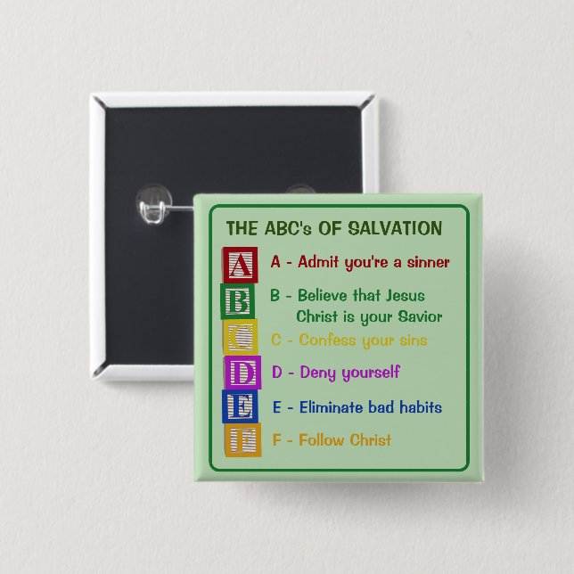 The ABC's of Salvation Button (Front & Back)