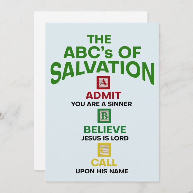 The ABC's of Salvation Holiday Card (Front/Back)