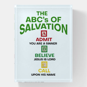 The ABC's of Salvation Paperweight