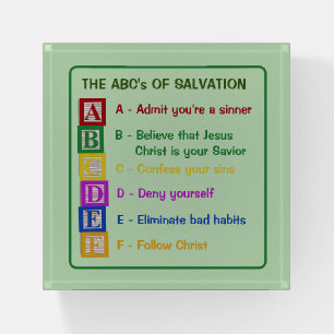 The ABC's of Salvation Paperweight