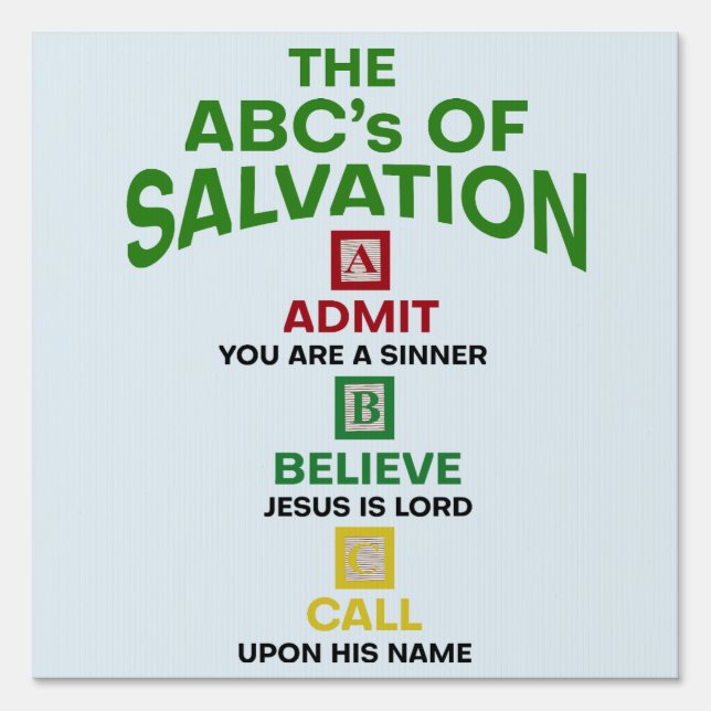 The ABC's of Salvation Sign (Front)