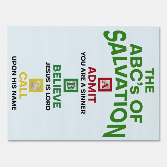 The ABC's of Salvation Sign (Front)