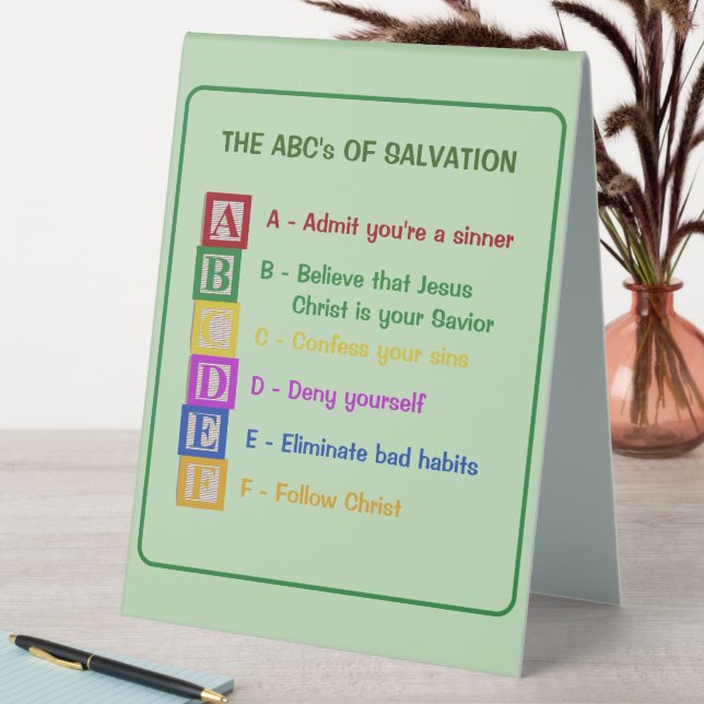 The ABC's of Salvation Table Tent (In SItu (Table))
