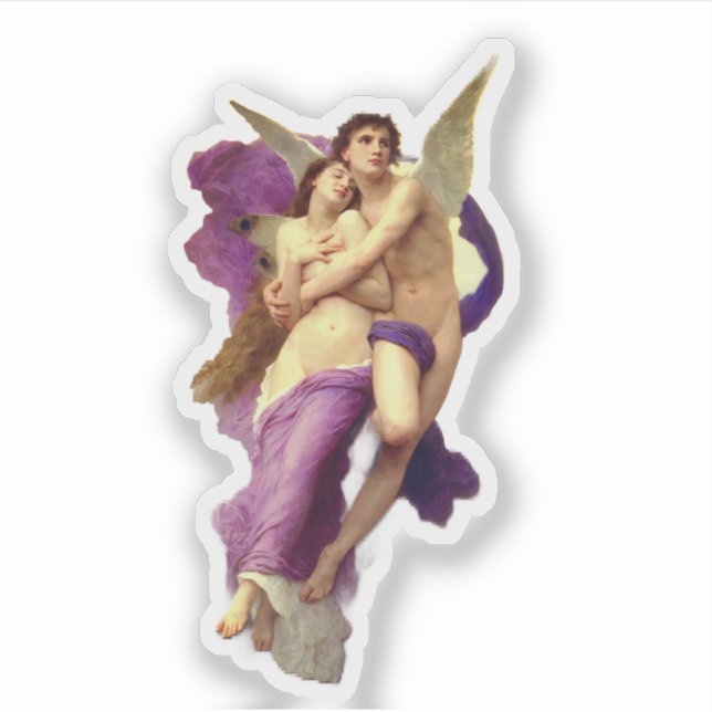 The abduction of Psyche Bouguereau angel Sticker (Front)