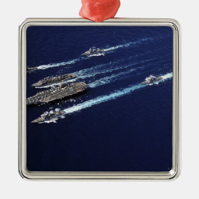 The Abraham Lincoln Carrier Strike Group ships Metal Ornament (Front)