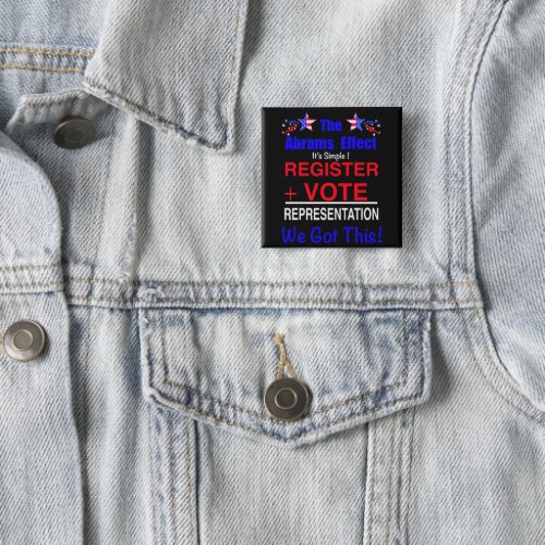 The Abrams Effect Voting Rights button pin