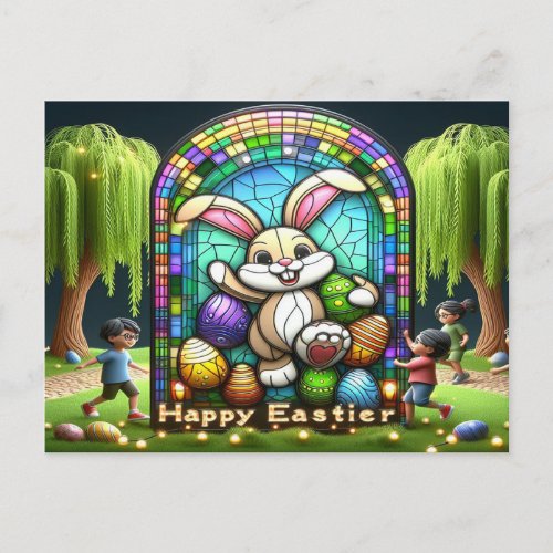 The Abstract Easter Bunny Ideational Holiday Postcard