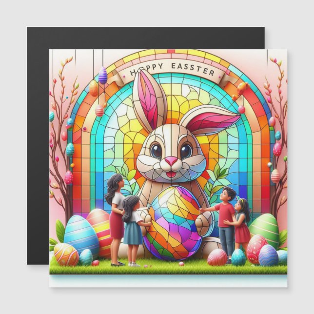 The Abstract Easter Bunny Stain Glass (Front/Back)