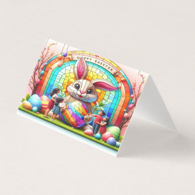 The Abstract Easter Bunny Stain Glass (Front)