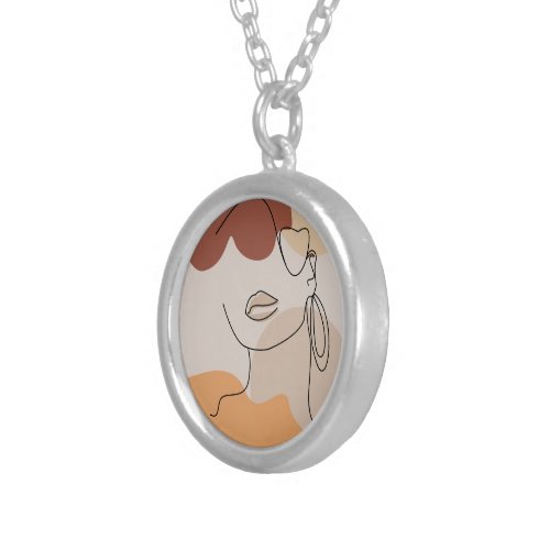 The Abstract Woman Silver Plated Necklace