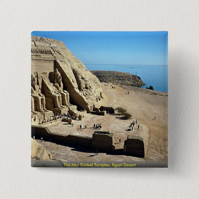 The Abu Simbel Temples, Egypt Desert Pinback Button (Front)