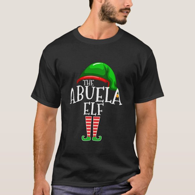 The Abuela Elf Family Matching Group Christmas Gif T-Shirt (Front)