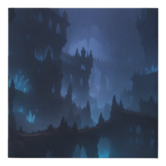 The Abyss of Ny’Zhara – Sanctum of the Umbrakind Faux Canvas Print