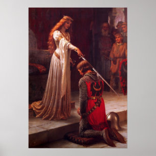 The Accolade – Medieval Knight and Lady Art Print