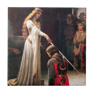 “The Accolade” Medieval Painting by Edmund Blair L Ceramic Tile