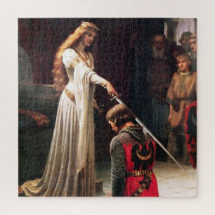 “The Accolade” Medieval Painting by Edmund Blair L Jigsaw Puzzle