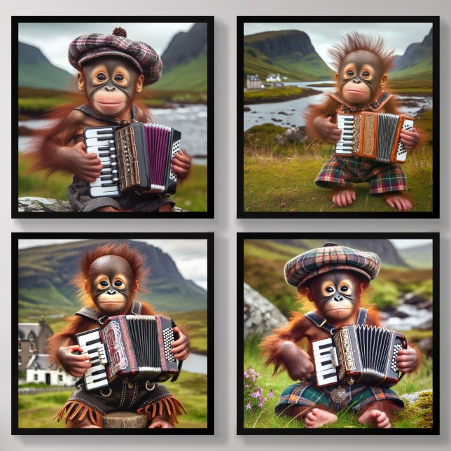 The Accordion Orangutan Acrylic Photo Tile (Front Set)