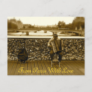 The Accordion Player - Pont des Arts, Paris Postcard