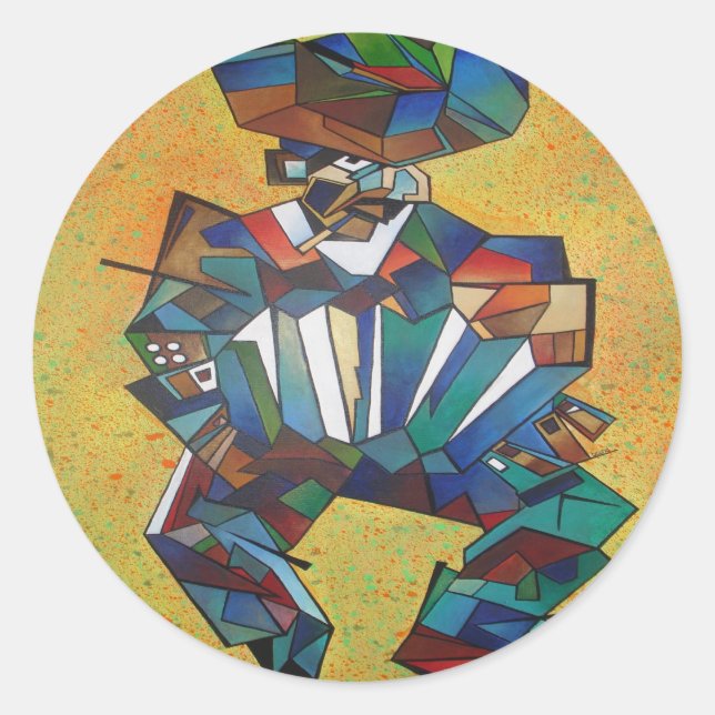 The Accordionist Cubism Art Classic Round Sticker (Front)