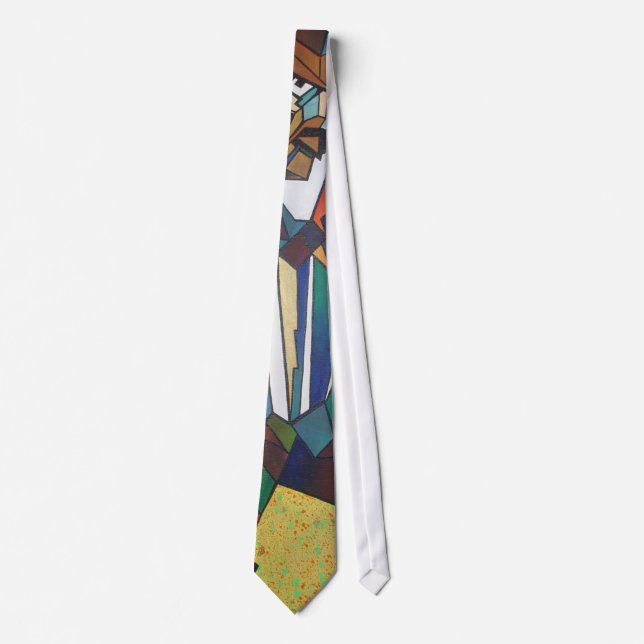 The Accordionist Cubism Art Neck Tie (Front)
