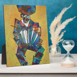 The Accordionist Cubism Art Plaque