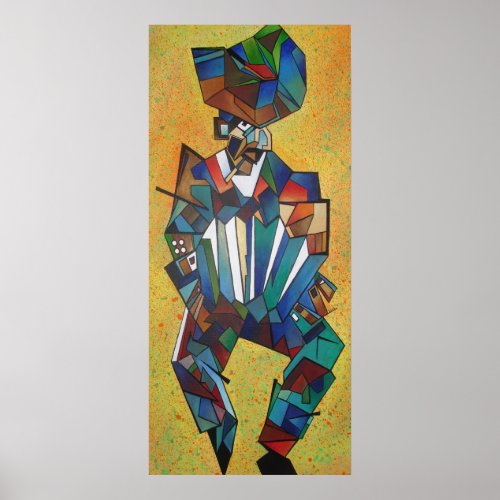 The Accordionist Cubism Art Poster