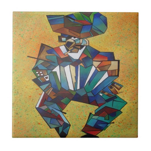 The Accordionist Cubism Art Tile