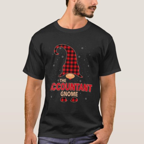 The Accountant Gnome Christmas Red Buffalo Plaid P T_Shirt