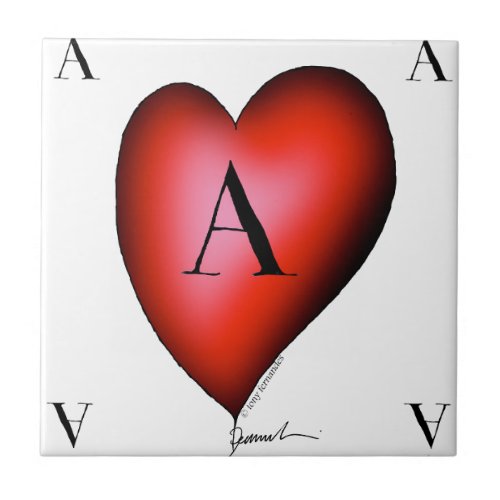 The Ace of Hearts by Tony Fernandes Ceramic Tile