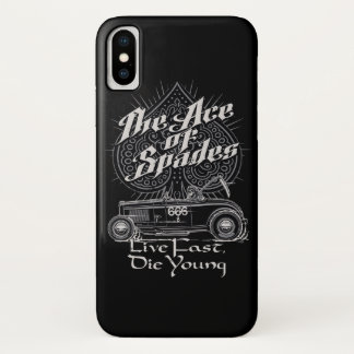 The Ace Of Spades - Hot Rod Roadster - iPhone X Case