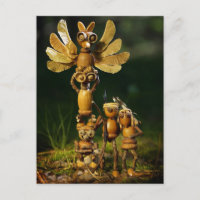 The acorn elves are playing Indian. Summer camping