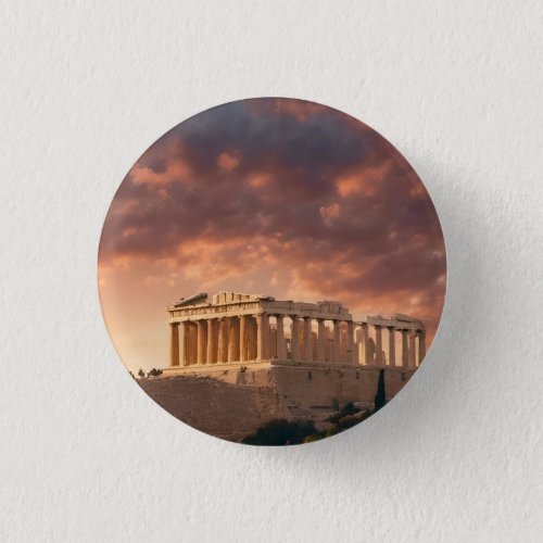 The Acropolis in Athens Greece famous landmark  Button
