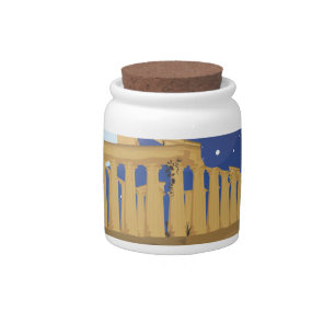 The Acropolis of Athens cartoon Candy Jar