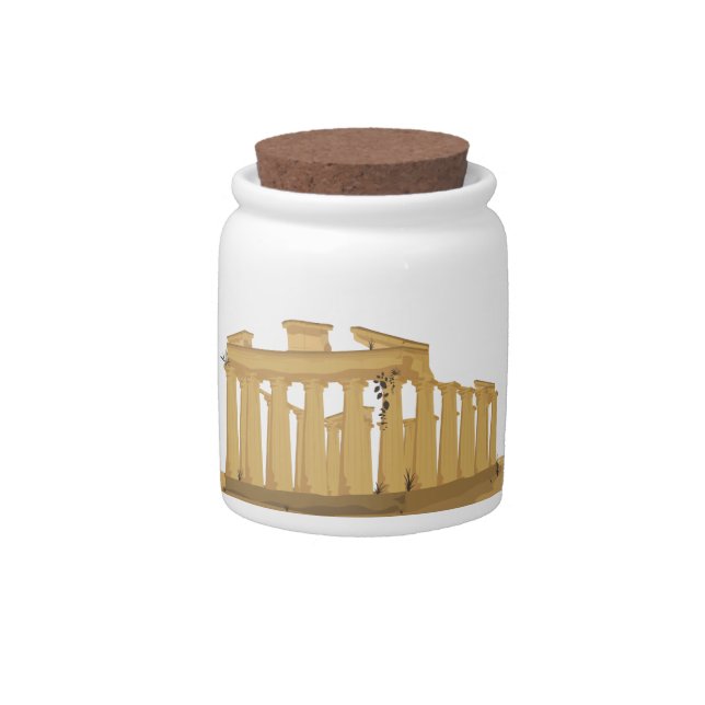 The Acropolis of Athens cartoon Candy Jar (Front)