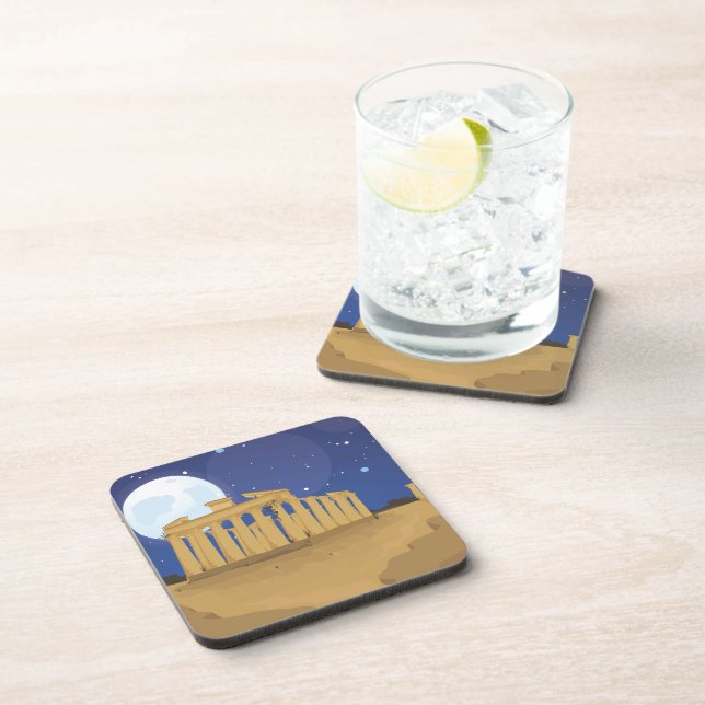 The Acropolis of Athens Drink Coaster (Right Side)