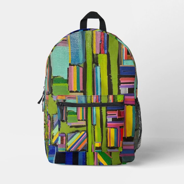 The Acrylic Abstracted Painting Printed Backpack (Front)