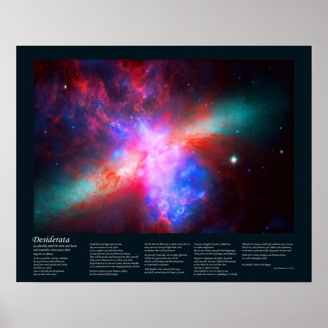 The Active Cigar Galaxy - Messier 82 Poster (Front)