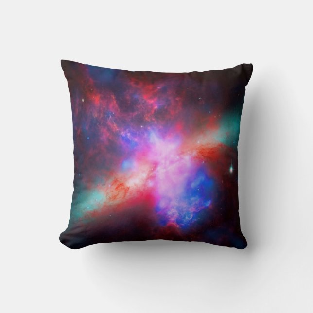 The Active Cigar Galaxy - Messier 82 Throw Pillow (Front)