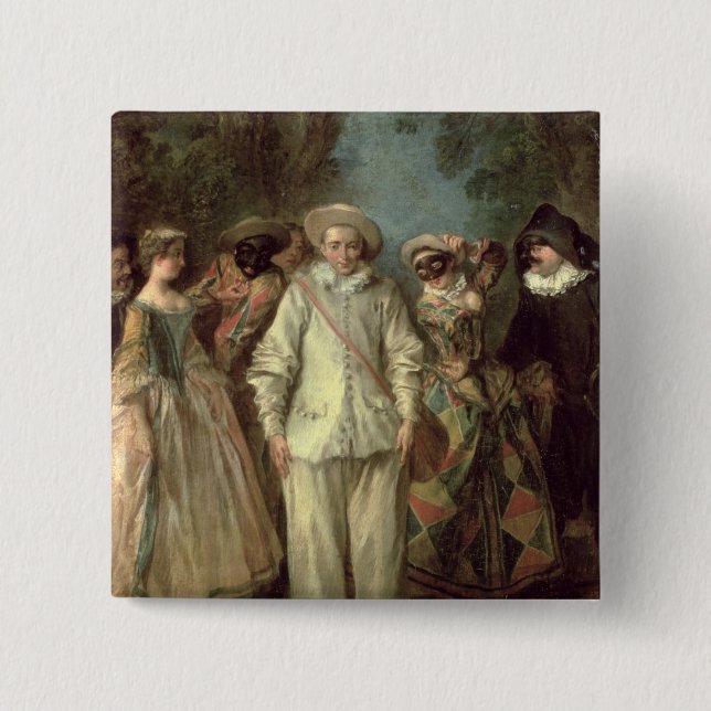 The Actors of the Commedia dell'Arte Pinback Button (Front)