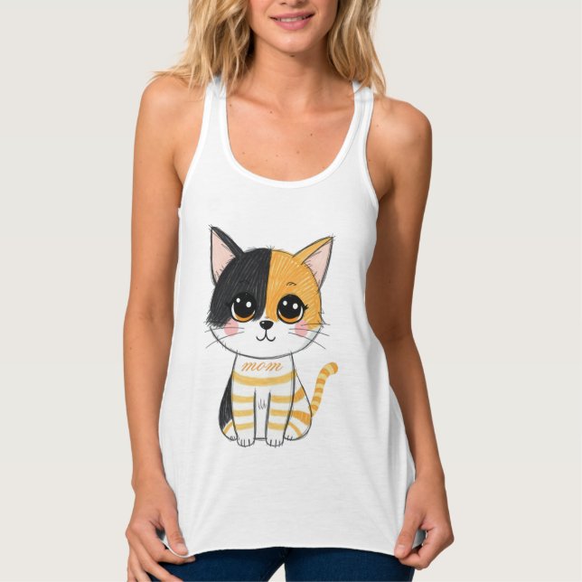 The Adorable Mischief Cat  Tank Top (Front)