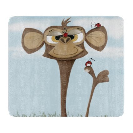 The Adorable Monkey and His Ladybug Friends Cutting Board