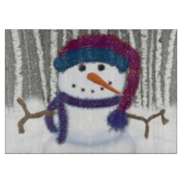 The Adorable Puffy The Snowman Cutting Board (Front)