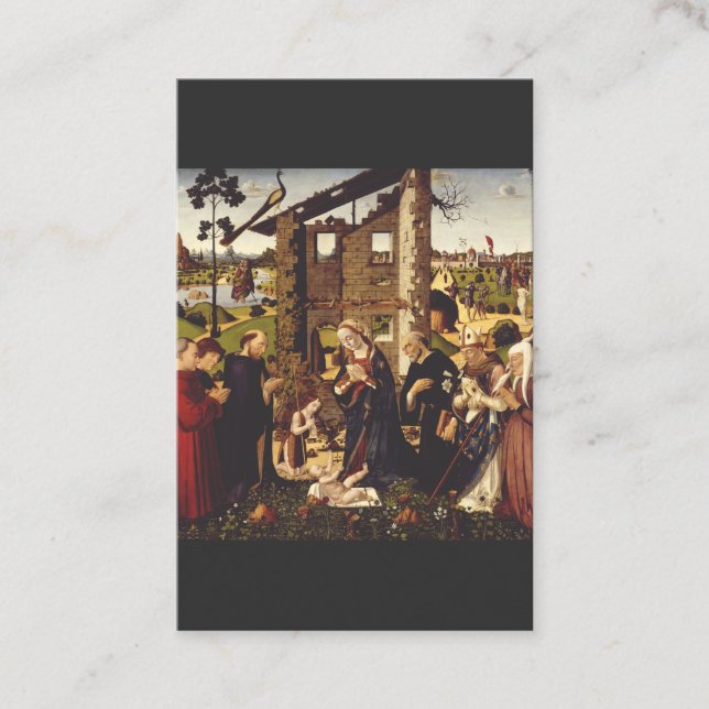 The Adoration of the Child with Saints and Donors Business Card (Front)